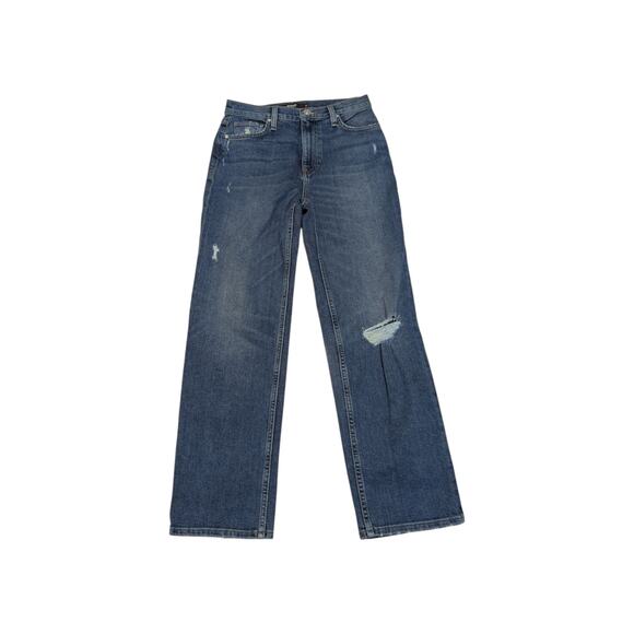 Hudson Remi Straight Ankle Jeans Blue Distressed Ripped High Rise Womens 26 Pant - Picture 1 of 5